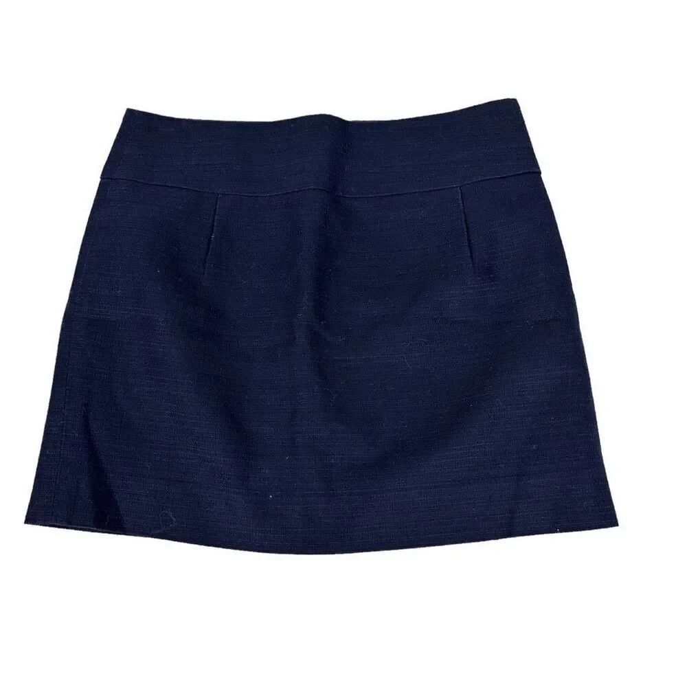 J. Crew Textured Cotton Mini Skirt in Navy Blue Size 2